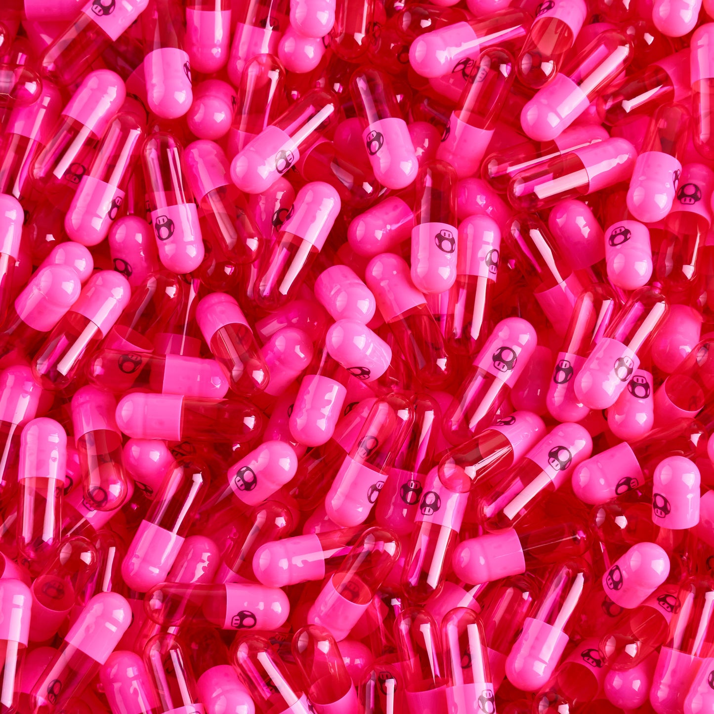 Pink Mushrooms Empty Capsules - Size 0