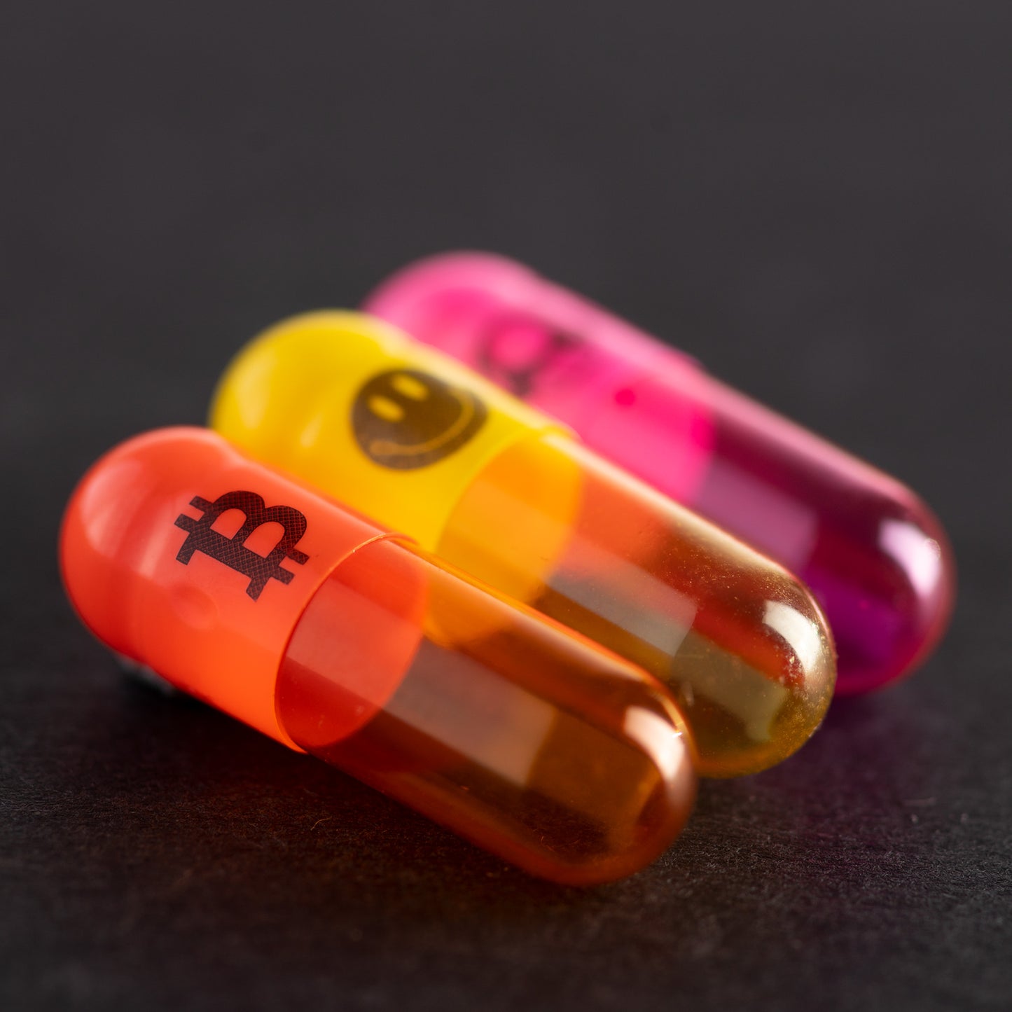 Smiley, Bitcoin, Mushroom | 3x 200 Empty Capsules - Size 0